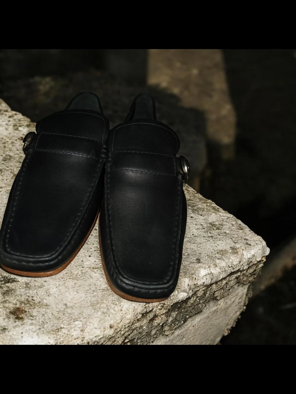 Gucci Black Leather Slip-On Loafers